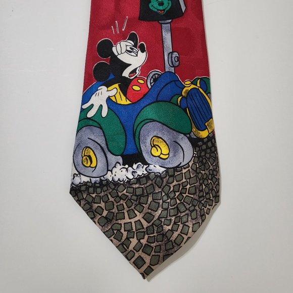 Vintage Mickey & Co. Men's Disney Mickey Mouse Driving Car Print Neck Tie - Picture 3 of 5